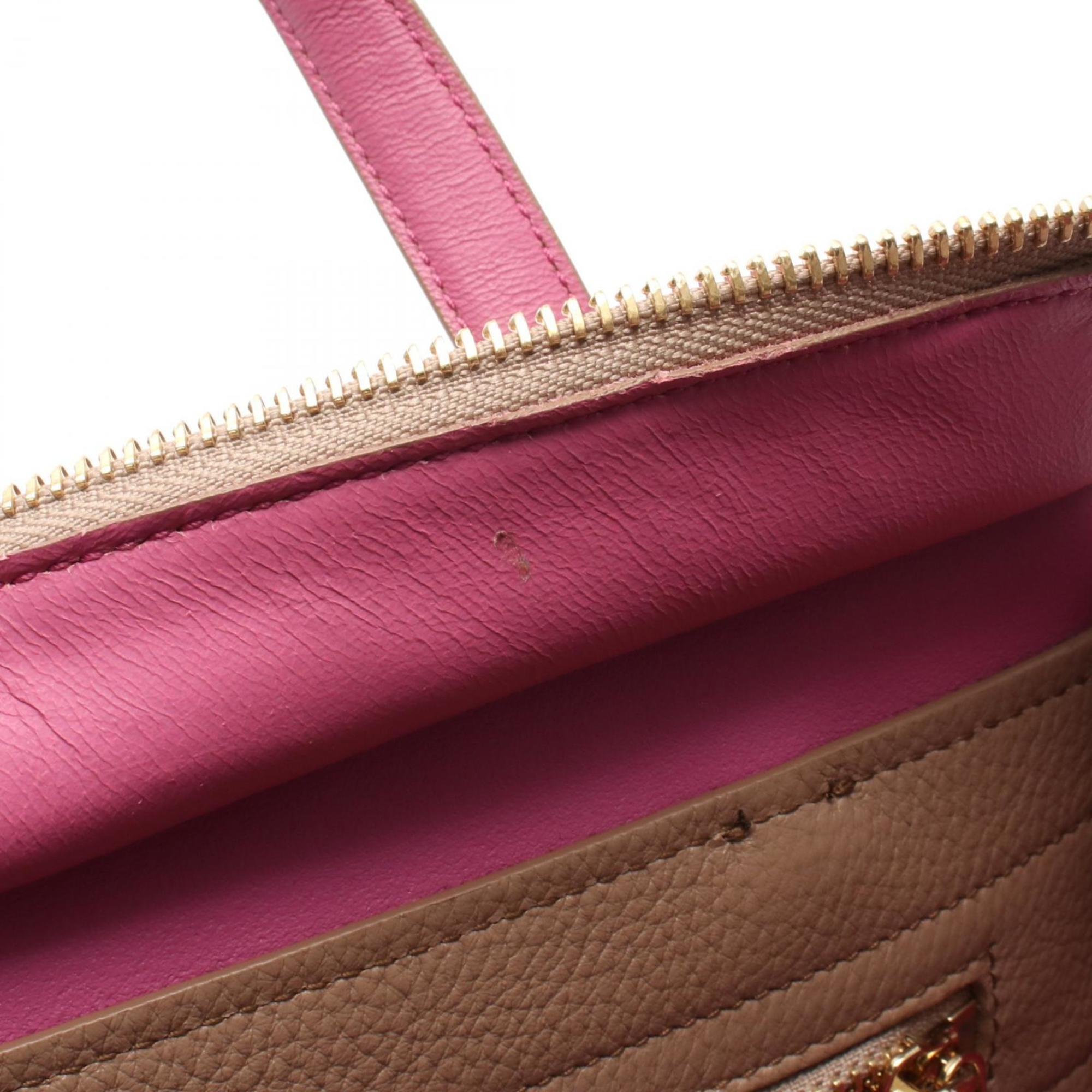 Salvatore Ferragamo AMY Gancini handbag, leather, women's, beige