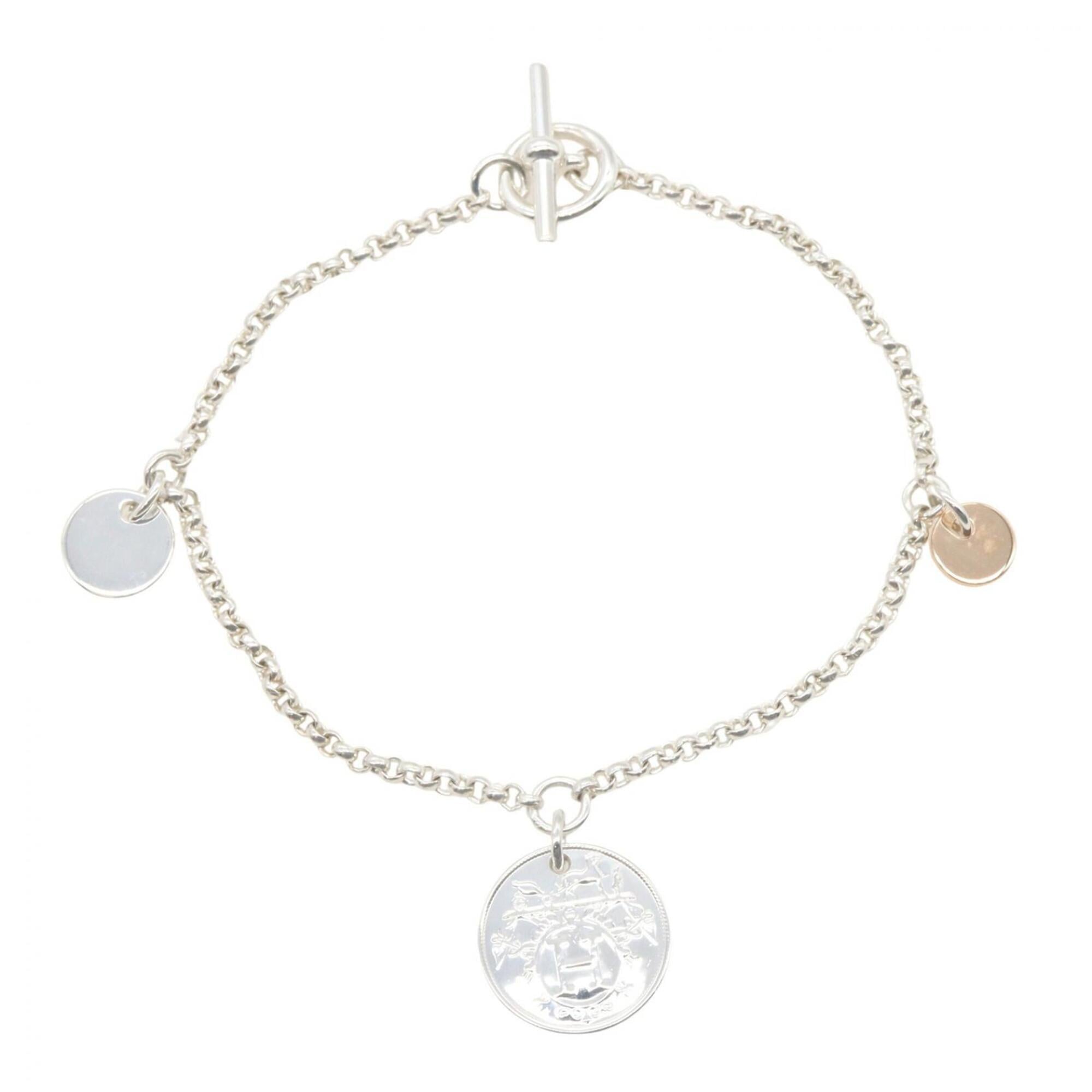 Hermes Ex-Libris Bracelet - Sterling Silver 925, 18K Pink Gold (PG) Women's Gold/Silver Tone — Like New