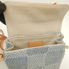 LOUIS VUITTON Damier Denim 3D Nano Steamer N40751 2024 Pre-Fall Shoulder Bag Blue Men's 253964 — Like New