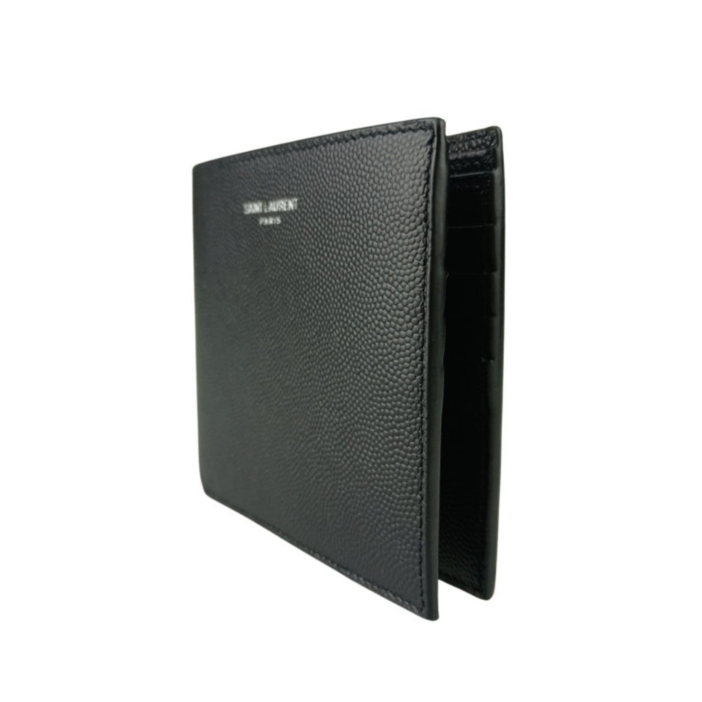 SAINT LAURENT Bi-fold Wallet 396307 Black Leather Men's Wallet/Coin Case