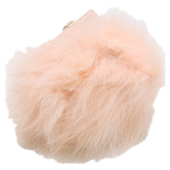 FENDI 7AS051 AL9E First Nano Fox Fur Chain Shoulder Pouch Bag Pink Women's — Like New