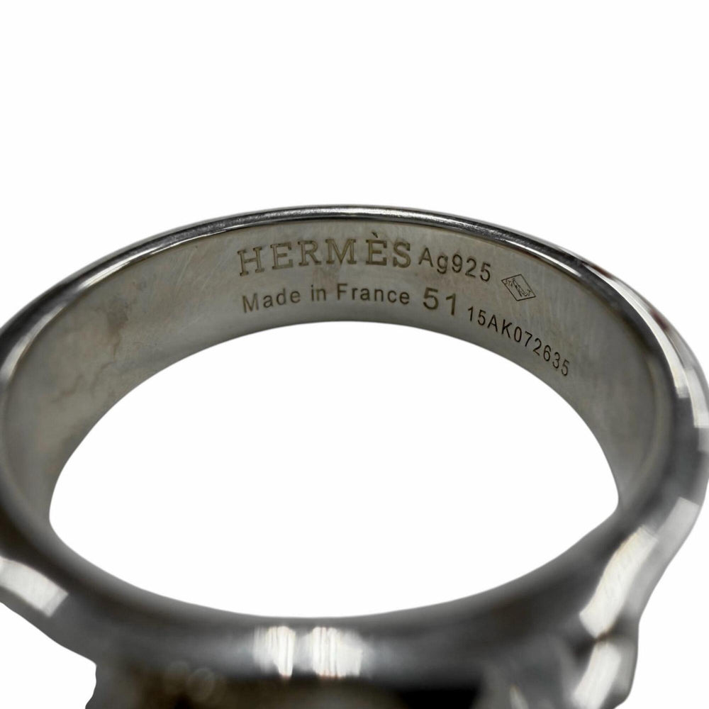 HERMES 15AK072635 Collier de Chien PM AG925 Ring, Silver, Size 51, with Box, Made in France, Weight 4.3g, Men's/Women's Pants — Like New