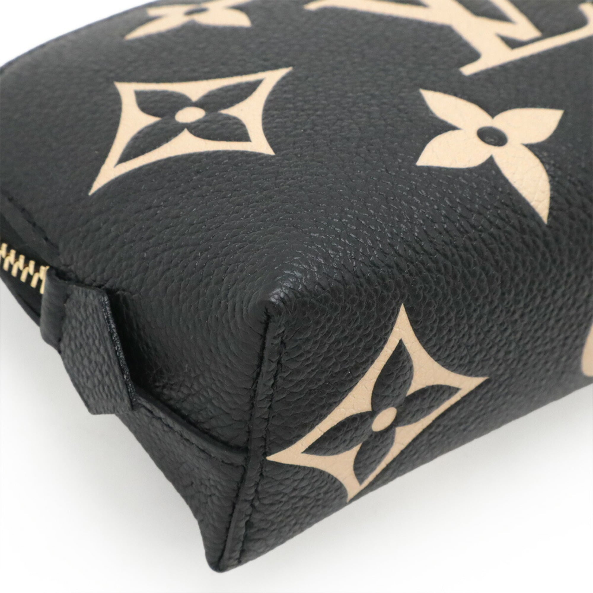 LOUIS VUITTON Louis Vuitton Monogram Empreinte Pochette Tick Bicolor Black Beige M59086 — Like New