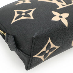 LOUIS VUITTON Louis Vuitton Monogram Empreinte Pochette Tick Bicolor Black Beige M59086 — Like New