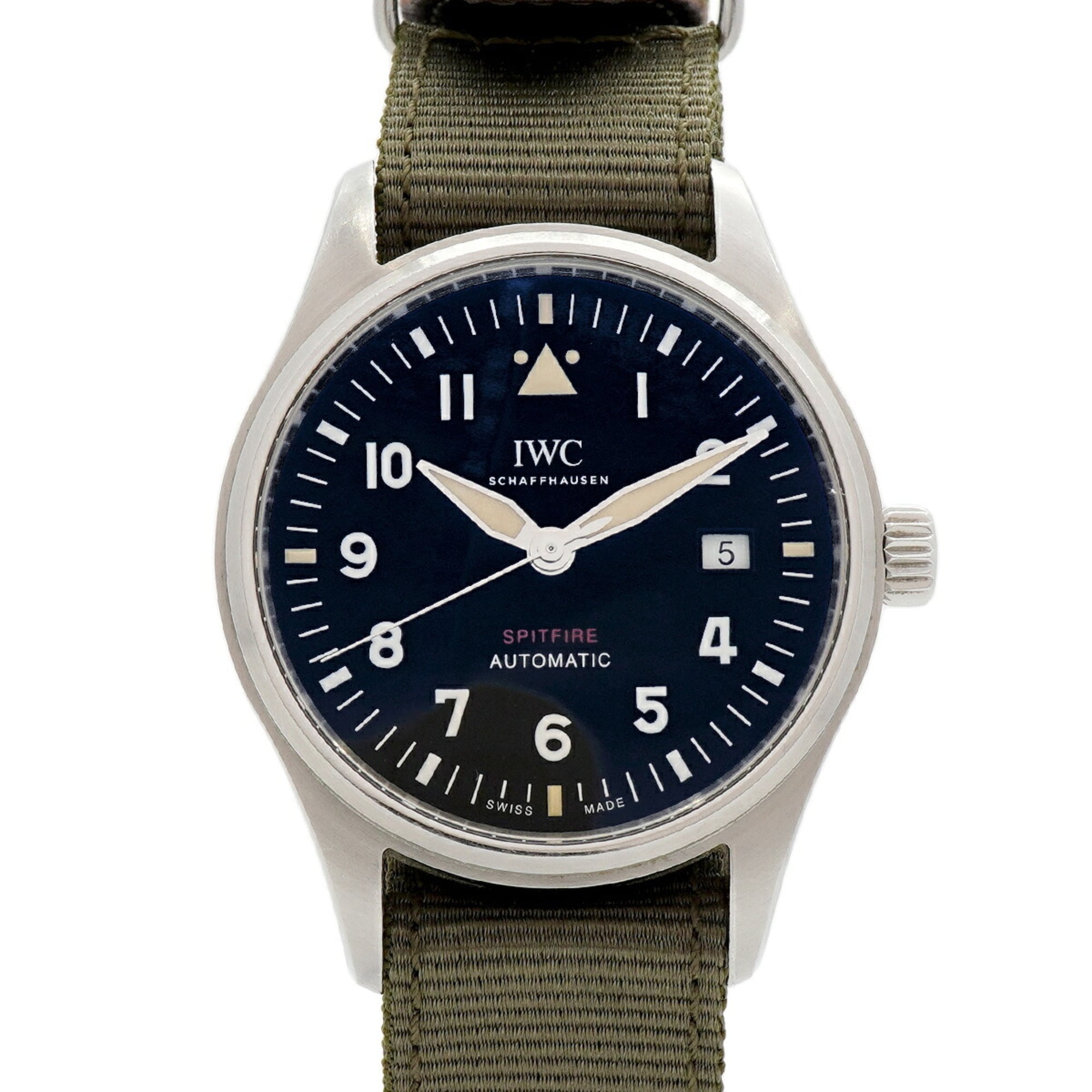 IWC Schaffhausen Spitfire IW326801 Black Dial Men's Watch — Good
