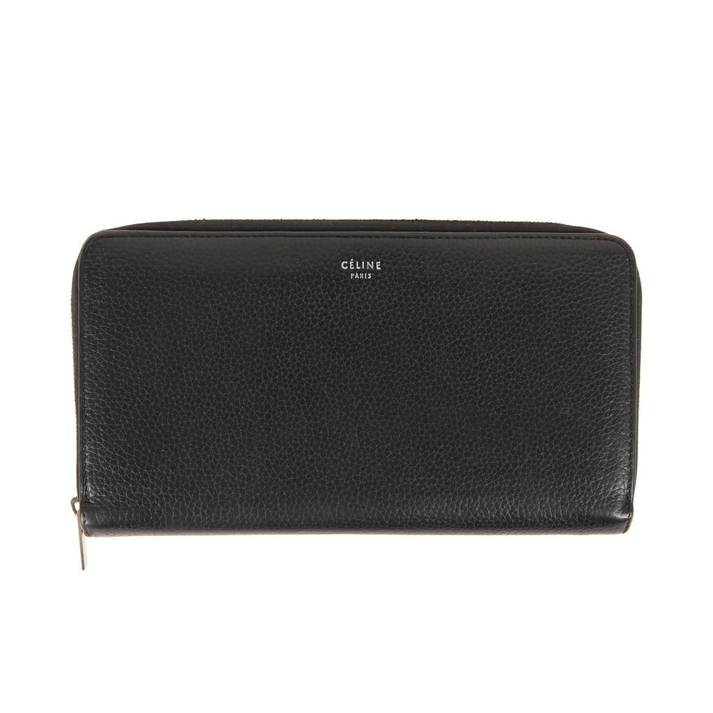 CELINE Black Large Zip Multi-Function Round Wallet (105003XFL)