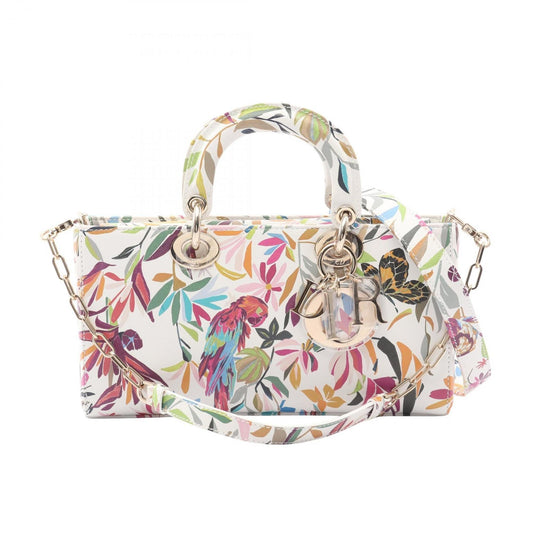 Christian Dior Dior Lady D-Joy Medium Toile de Jouy Fantastica Handbag, Leather, Women's, White, Multicolor