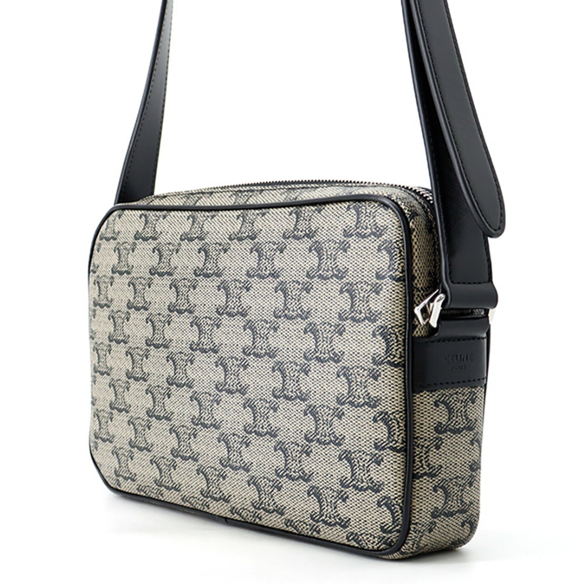 Celine Triomphe Horizontal Medium Shoulder Bag, Handbag 194502, Black — Like New