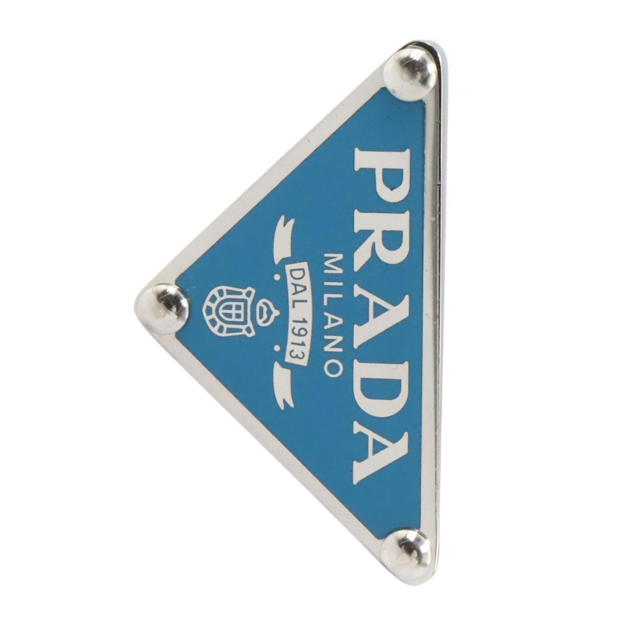 Prada PRADA Left Ear Earring, Sterling Silver 925, Women's, Blue/Silver Tone, 1JO722 — Like New