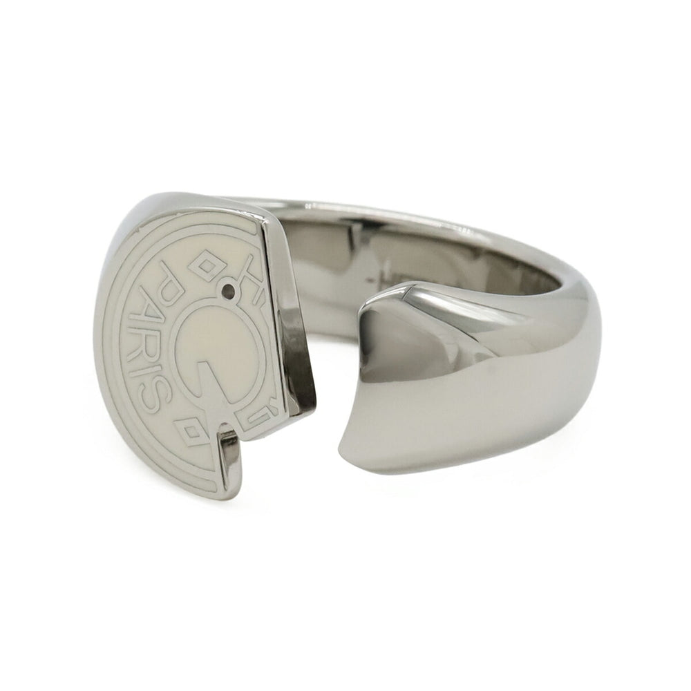 HERMES Hermes Clou de Selle Carousel Ring Metal Ivory #60 Japanese size approx. 1 — Like New
