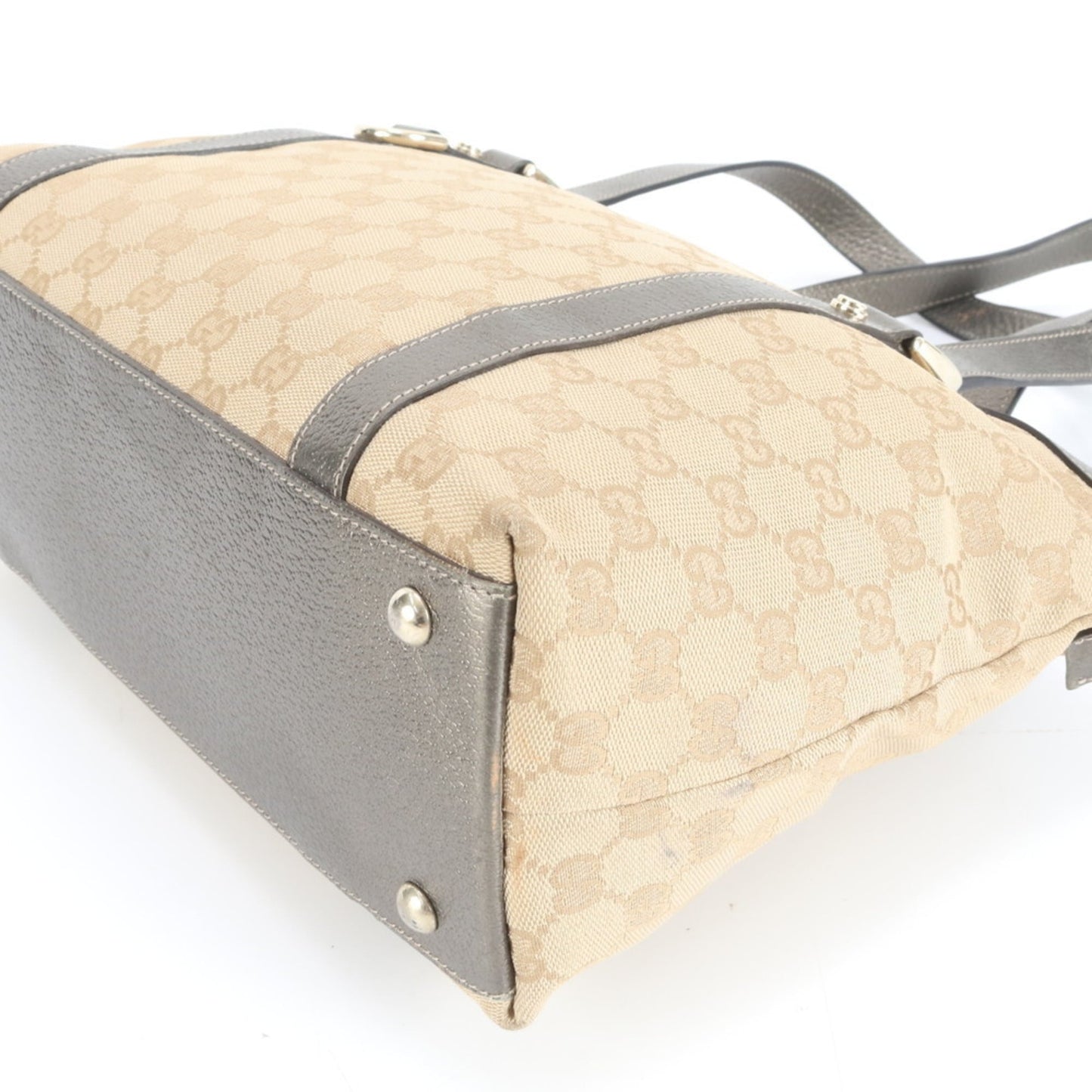 Gucci GG Canvas Abbey 141470 Leather Tote Bag Shoulder Handbag Women's