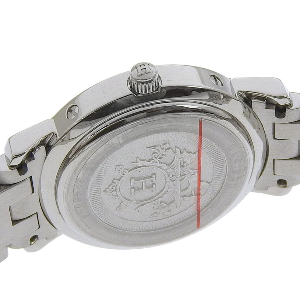 Hermès Clipper Nacre Women's Watch, 12 Diamonds, CL4.230, Stainless Steel, Quartz Movement, Analog Display, White Shell Dial — Very Good