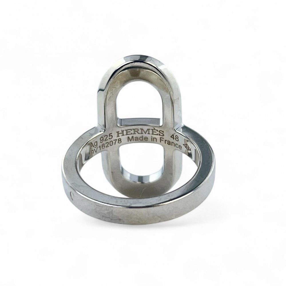HERMES Ever Chaine d'Ancre PM SV925 Silver Ring, Size 48, Made in France, Weight 5.428g, Women's — Like New