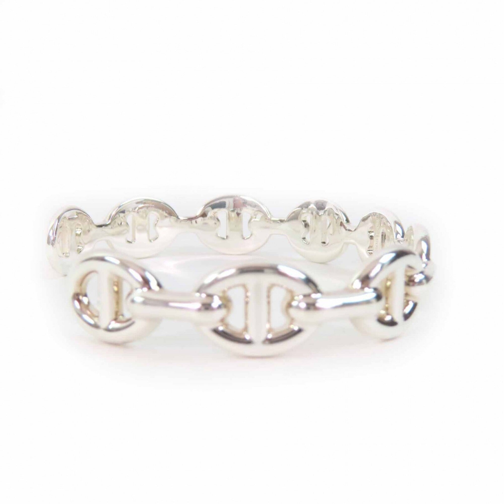 HERMES Chaine d'Ancre Enchainée Bangle Bracelet, AG925 Silver, Made in Italy, 2024 Model, Women's — Like New