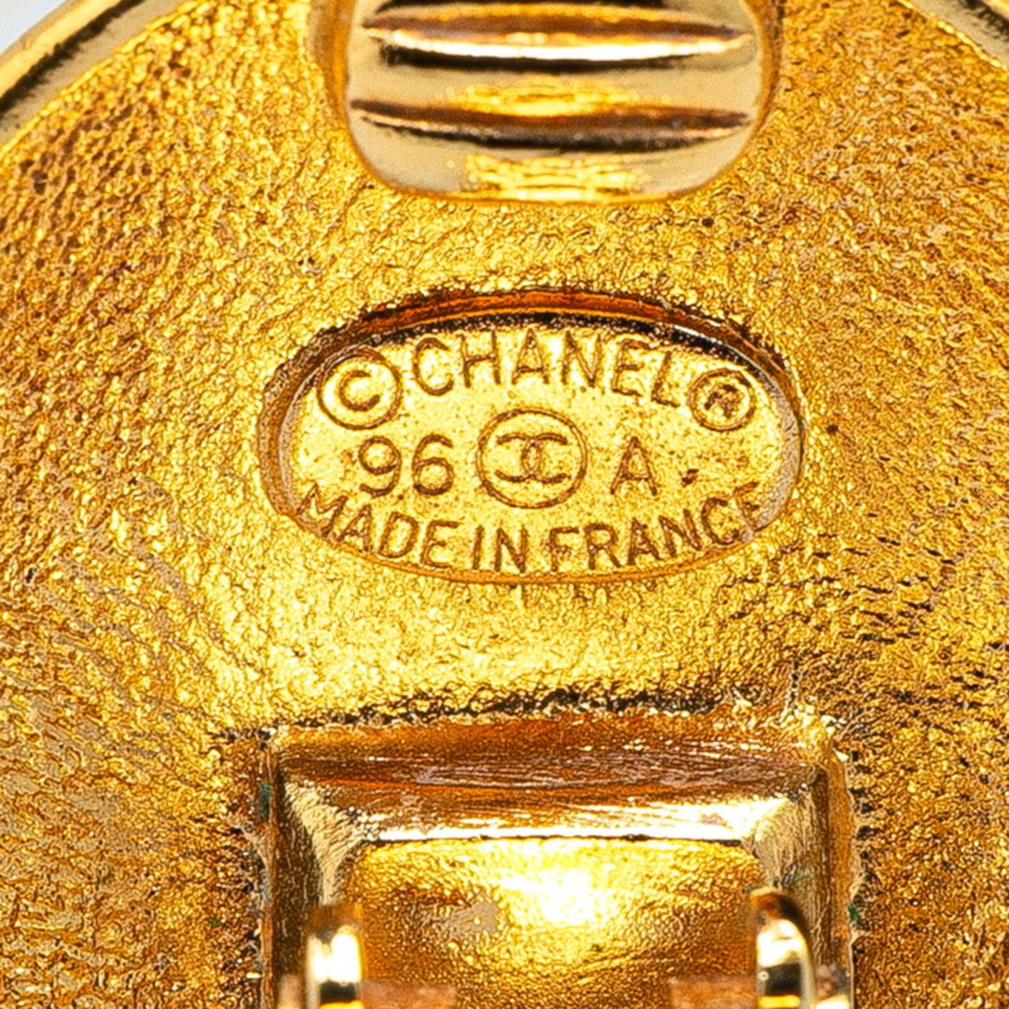 Vintage Chanel Coco Mark Crown Motif Round Earrings, Gold Plated, Women's, CHANEL