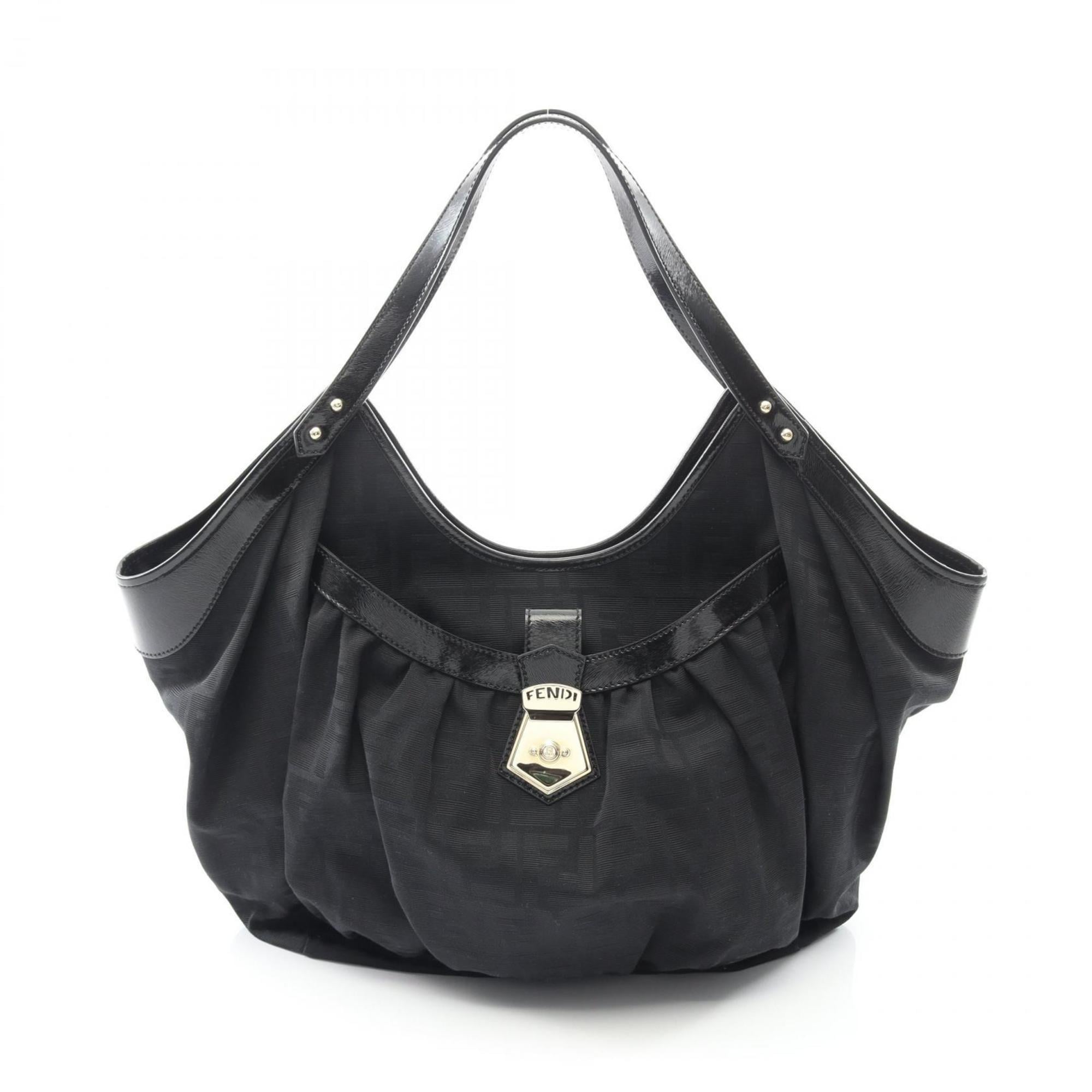 Fendi Zucca Tote Bag, Canvas and Leather, Women's, Black