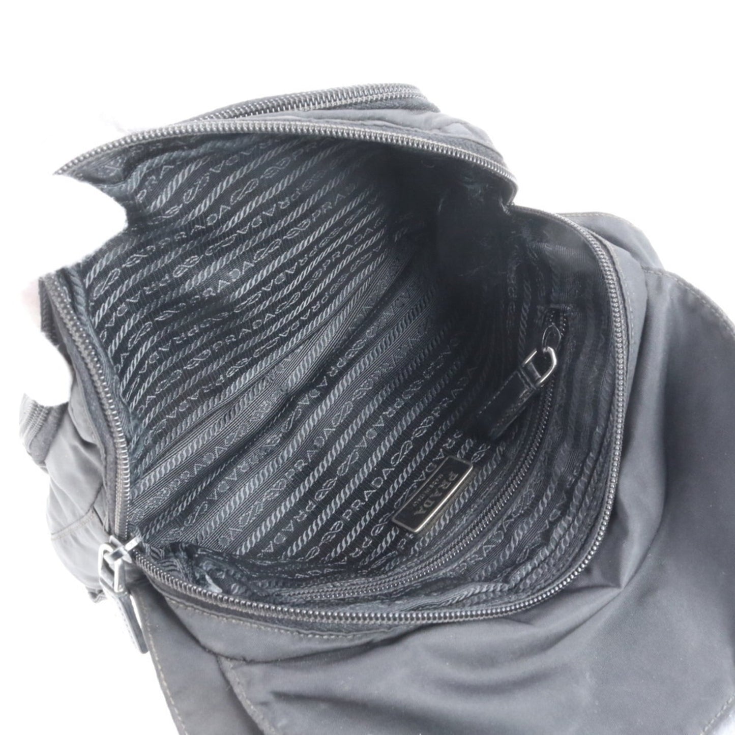 Prada Tessuto Nylon Triangle Logo Leather Shoulder Messenger Bag for Men