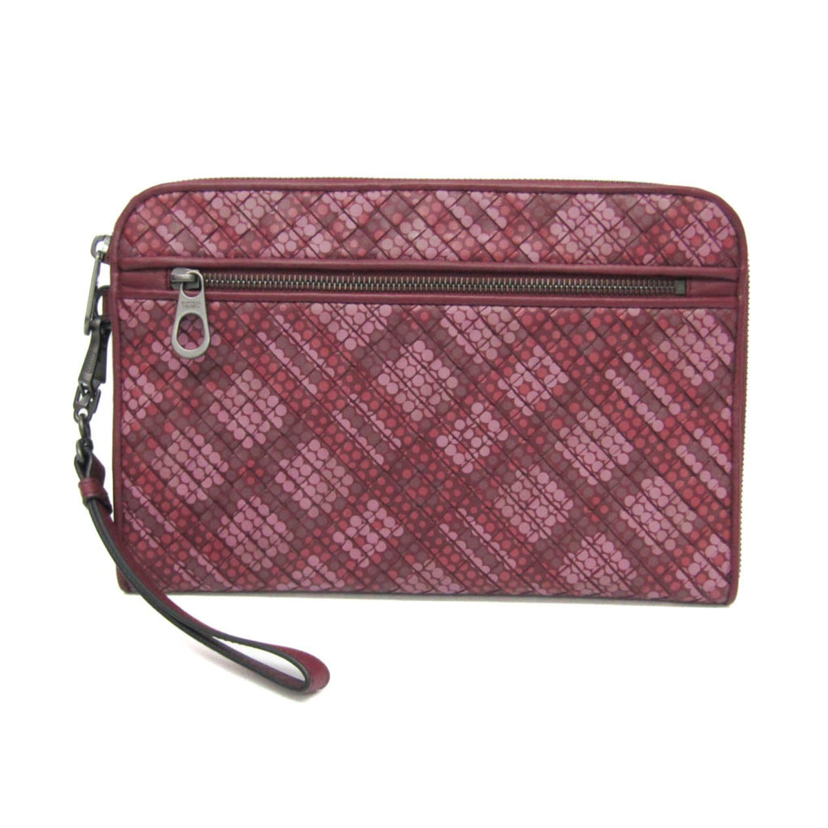 Bottega Veneta Intrecciato 493190 Men,Women Leather Clutch Bag Wine — Like New