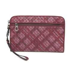 Bottega Veneta Intrecciato 493190 Men,Women Leather Clutch Bag Wine — Like New
