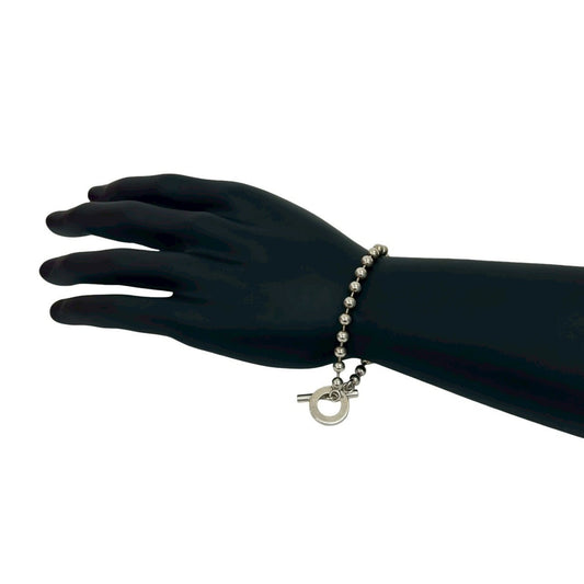GUCCI Gucci logo engraved silver 925 ball chain bracelet/bangle for men and women 2052b