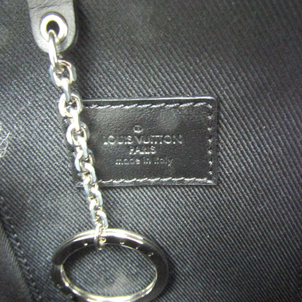 Louis Vuitton Leather Handbag Charm Silver,Black Pochette Soft Trunk Backpack M01392 — Like New