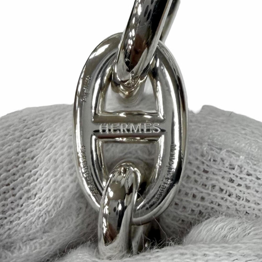 HERMES Chaine d'Ancre MM 925 Bracelet, 14 links, Silver, with Case, Made in France, Weight: 53.2g, Women's — Like New