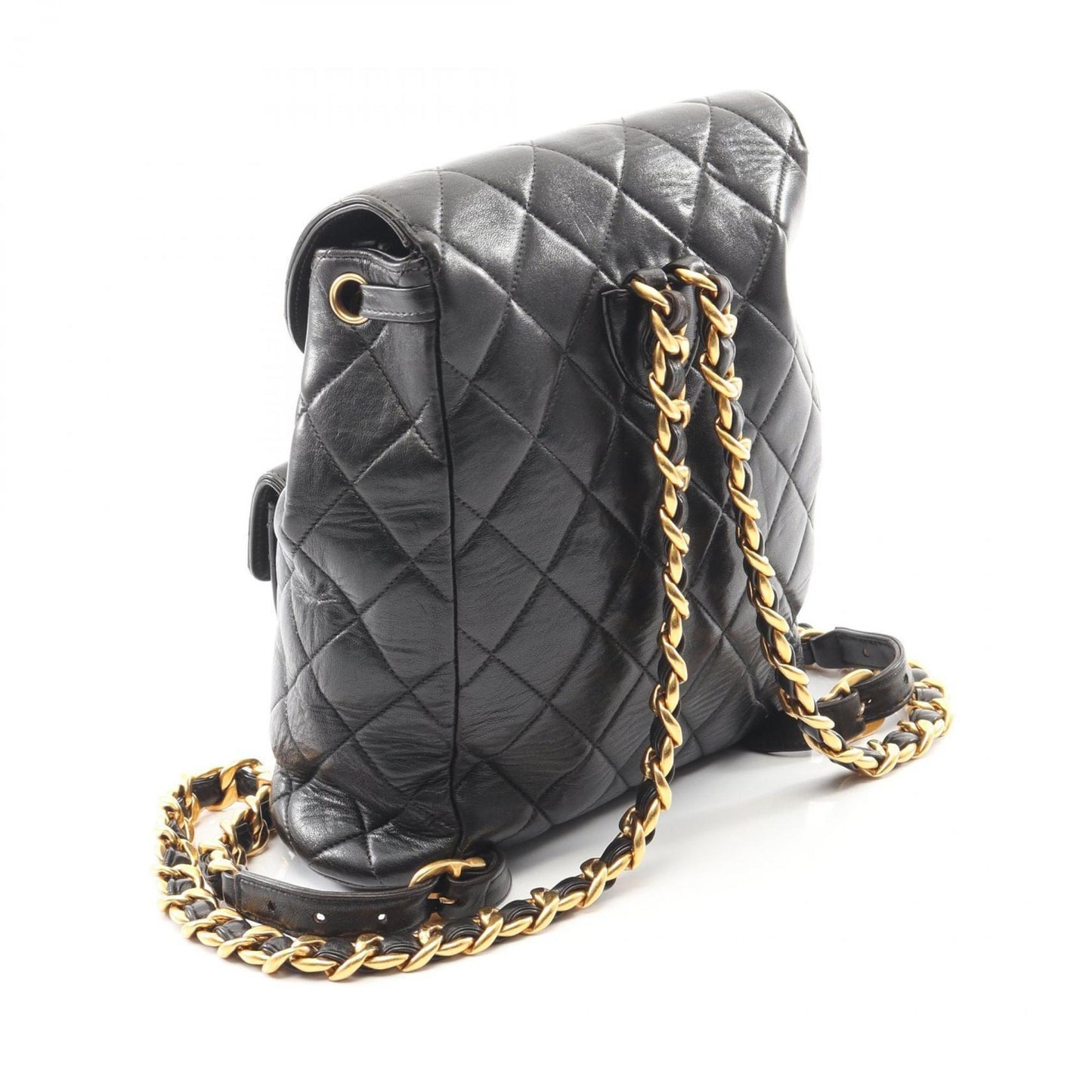 CHANEL Matelasse Backpack Bag in Lambskin Leather for Women, Black