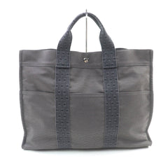 HERMES Air Line MM Silver Hardware Serie Button Canvas Tote Bag Gray Made in France Women's — Like New