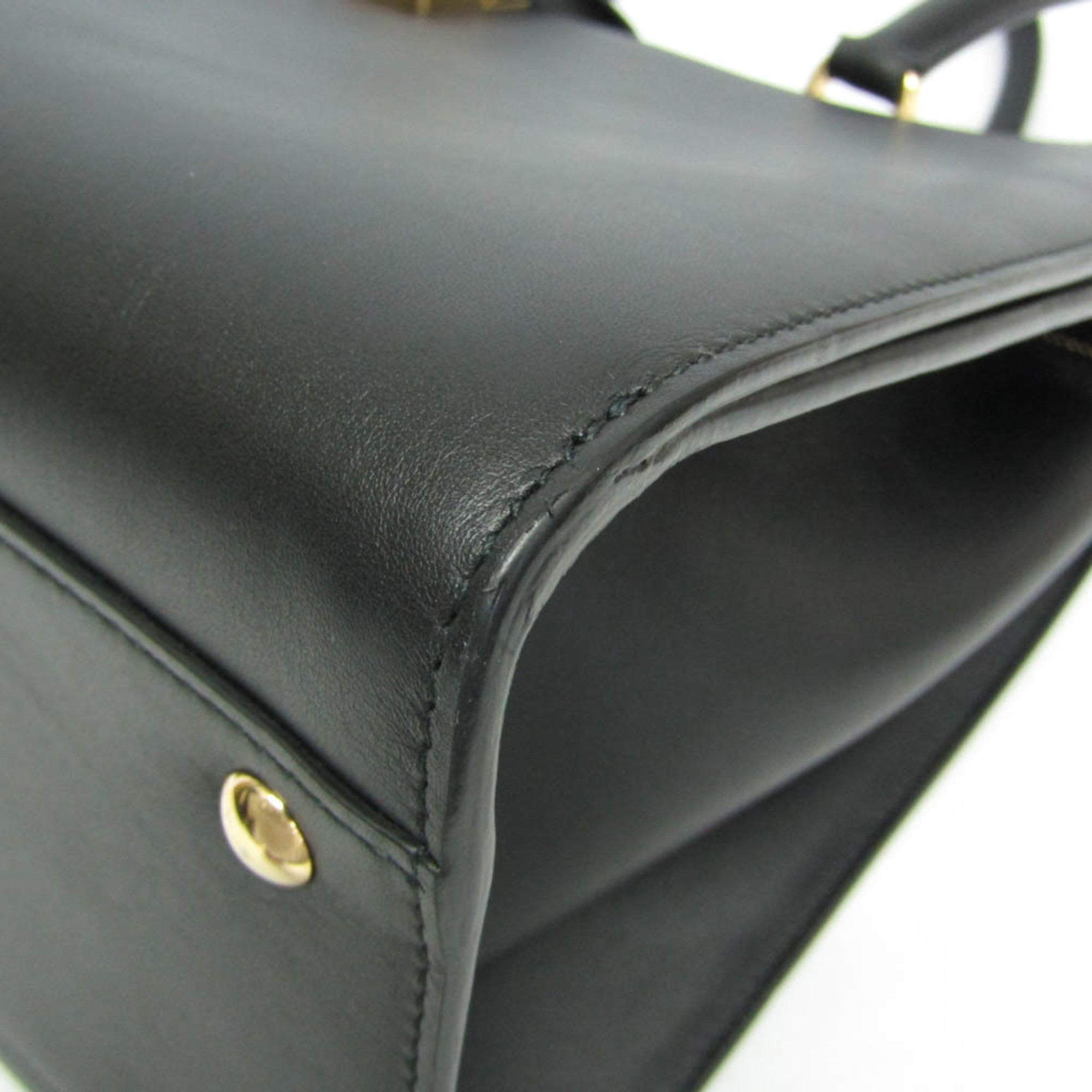 Salvatore Ferragamo Gancini DY-21 E525 Women's Leather Tote Bag Black — Like New