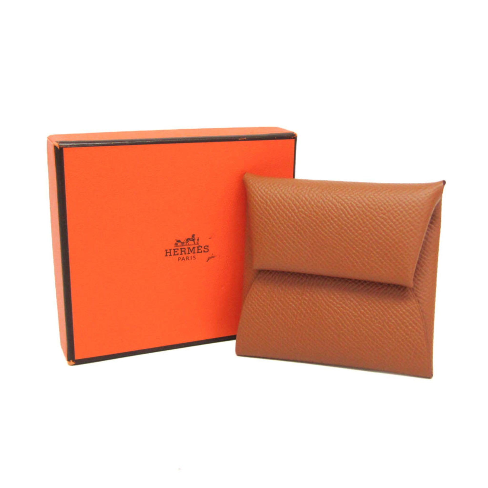 Hermes Bastia Men,Women Epsom Leather Coin Purse/coin Case Brown