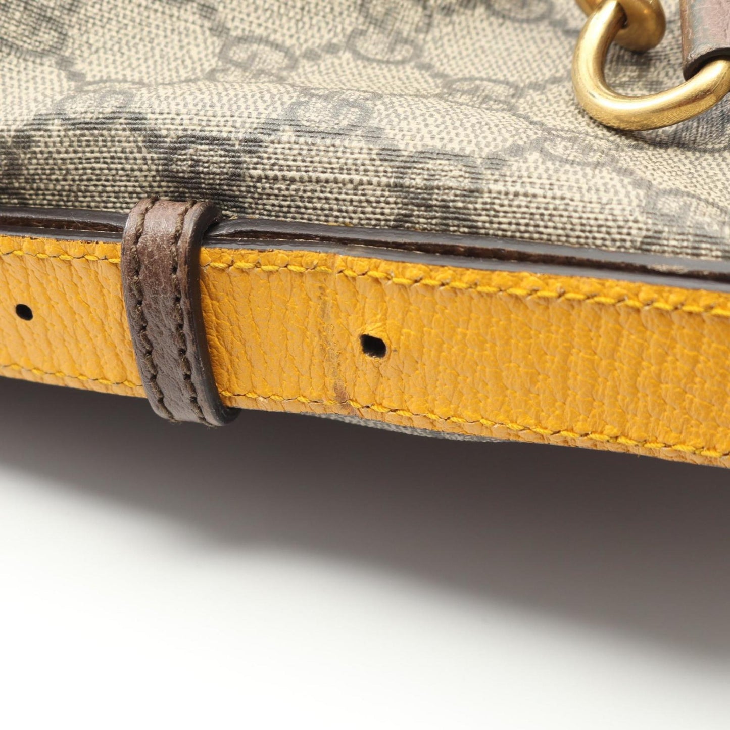 Gucci GG Supreme Ferry Line Shoulder Bag/Rucksack/Backpack in Coated Canvas and Leather, Beige, Brown, Multicolor, Women's, 473875