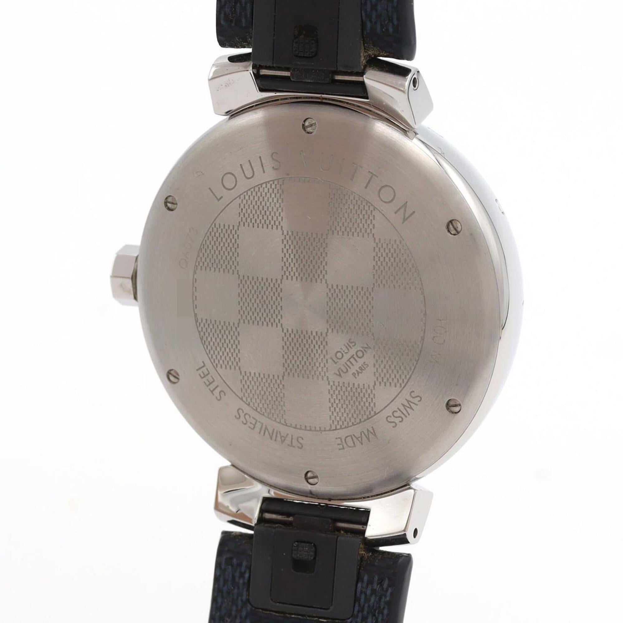 Louis Vuitton Tambour Damier Graphite QA073 SS Quartz Watch — Good