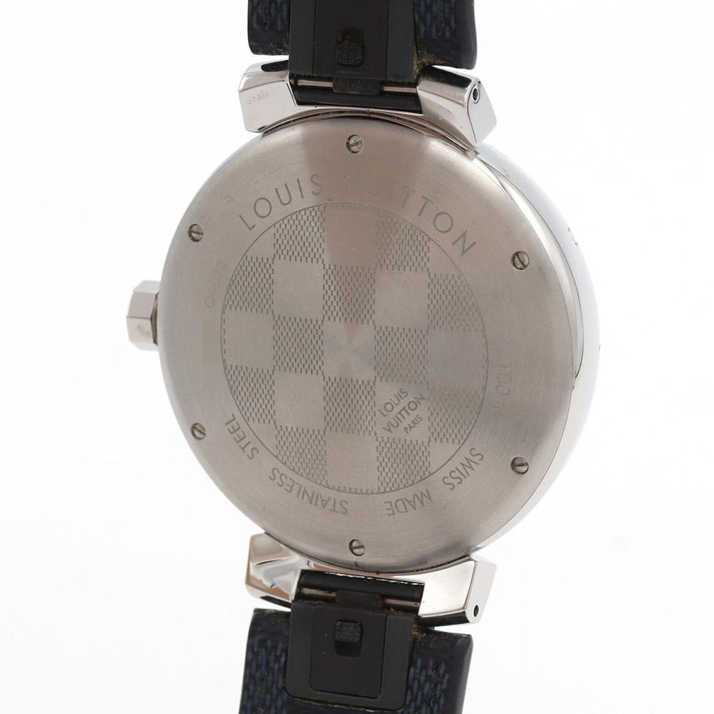 Louis Vuitton Tambour Damier Graphite QA073 SS Quartz Watch — Good