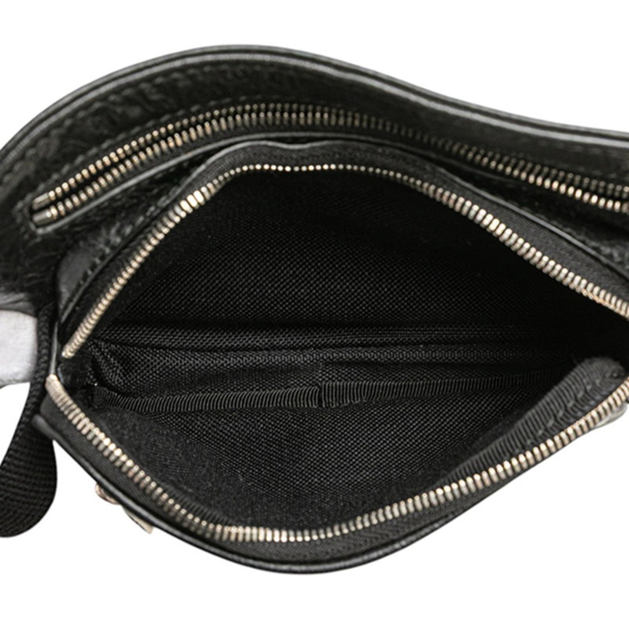 Gucci Interlocking G Waist Bag/Body Bag 575857 Black Leather Women's GUCCI