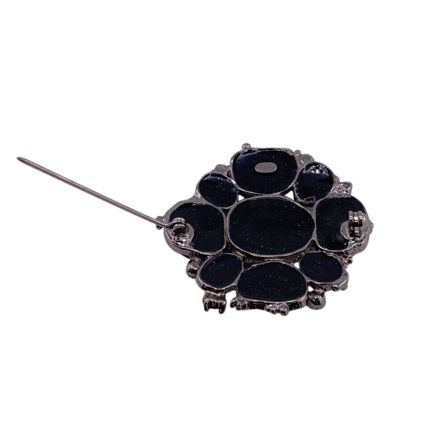 CHANEL C00V Coco Mark Rhinestone Brooch Black Women's