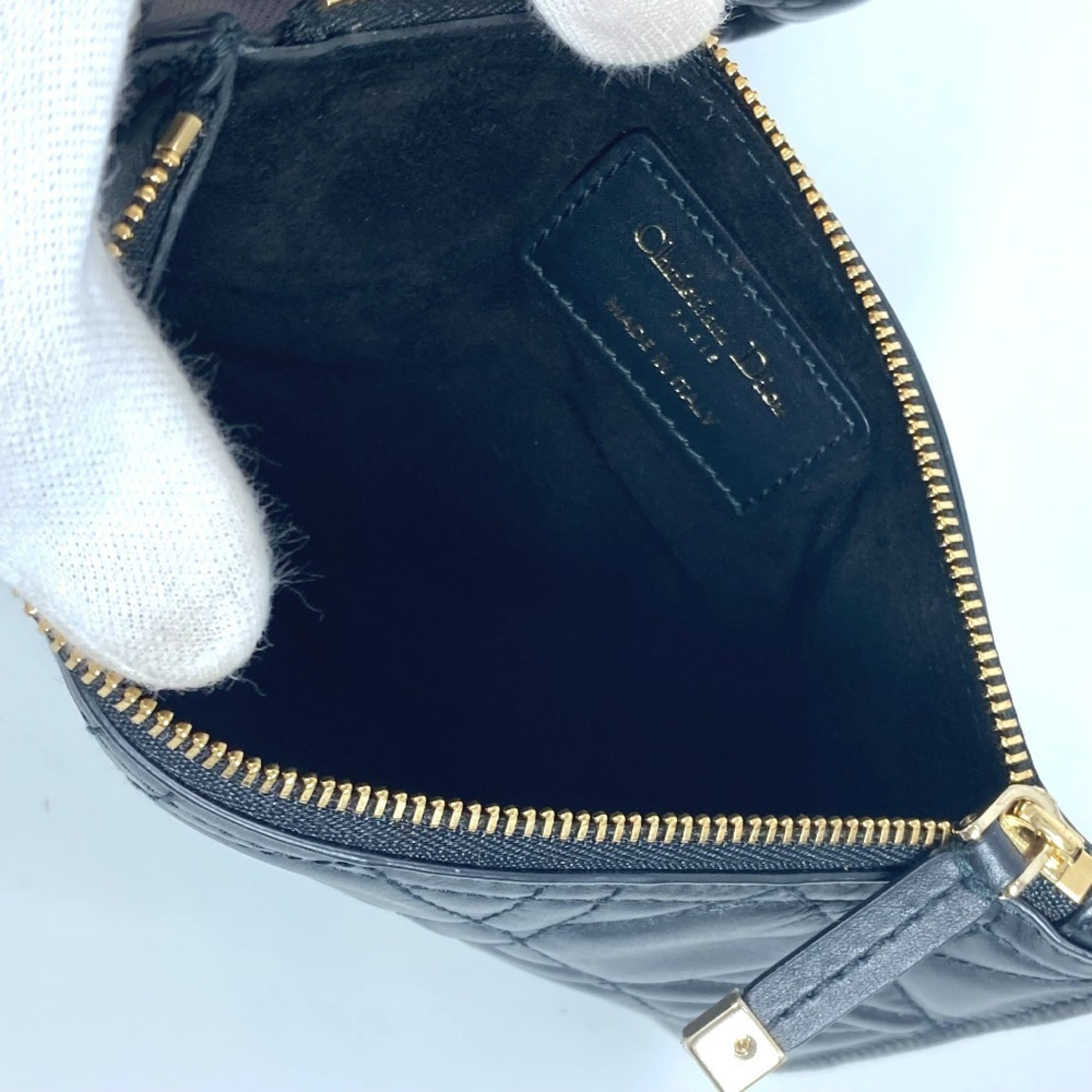 Christian Dior Dior M2821OSHJ 2WAY Bag Toujour Medium Tote Handbag with Pouch Shoulder Calfskin Women's Black — Like New