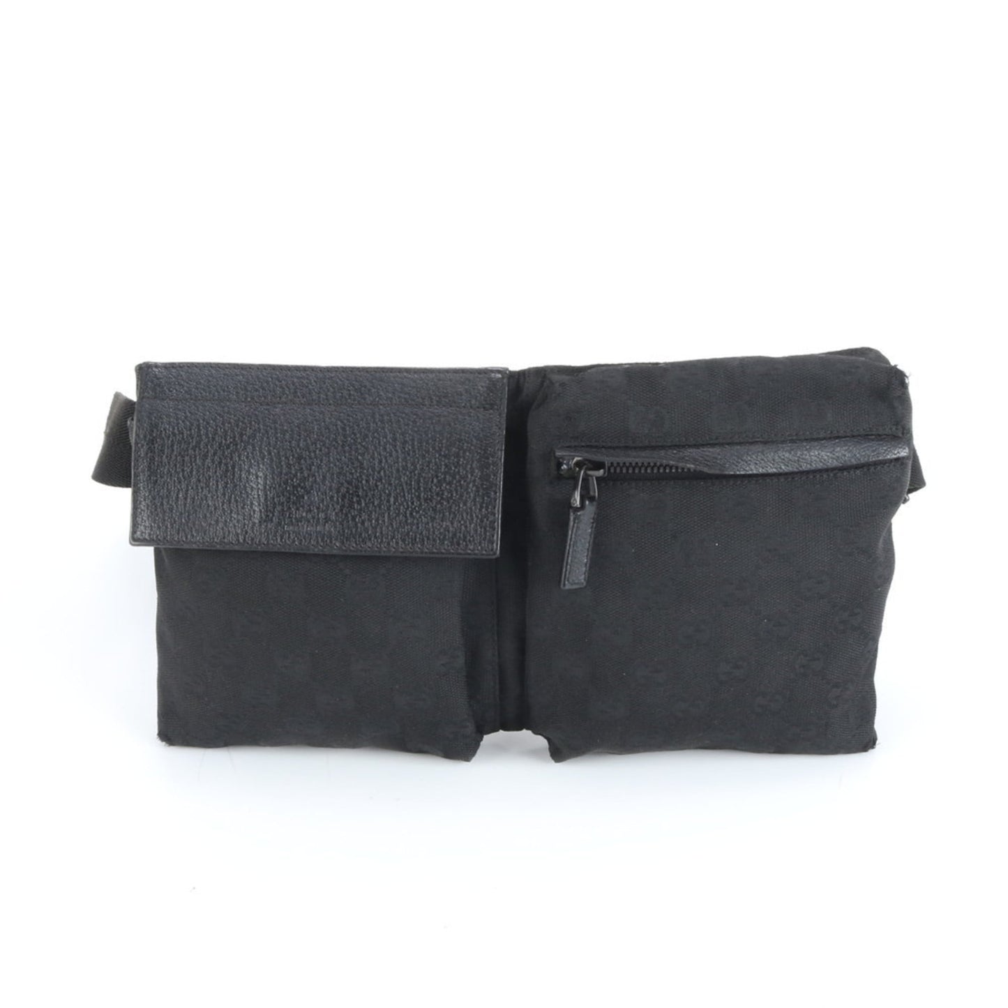 Gucci GG Canvas 28566 Leather Body Bag Waist Pouch Shoulder for Men