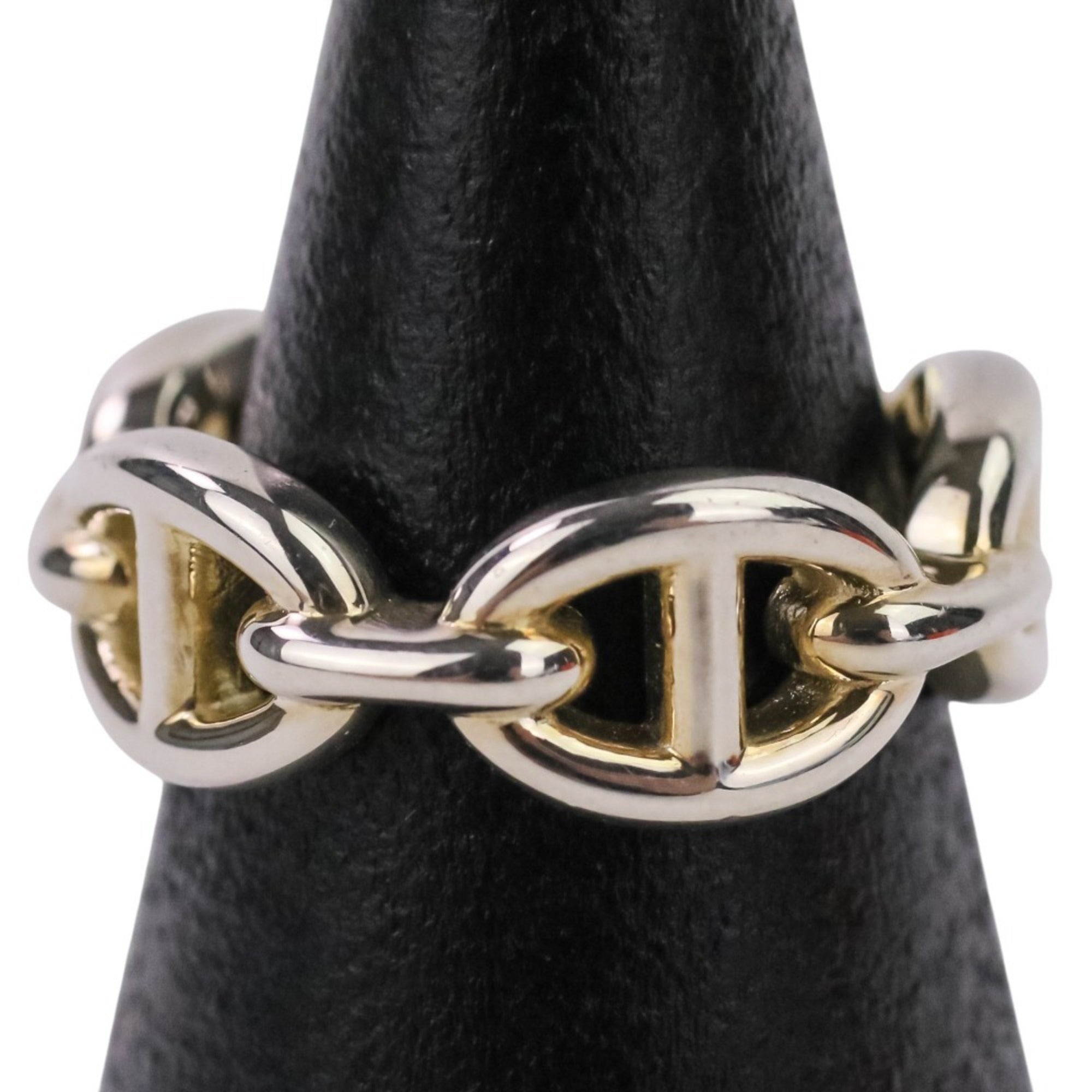 HERMES Chaine d'Ancre Enchaine PM AG925 Ring, Size 49 (equivalent), Silver, Women's — Like New