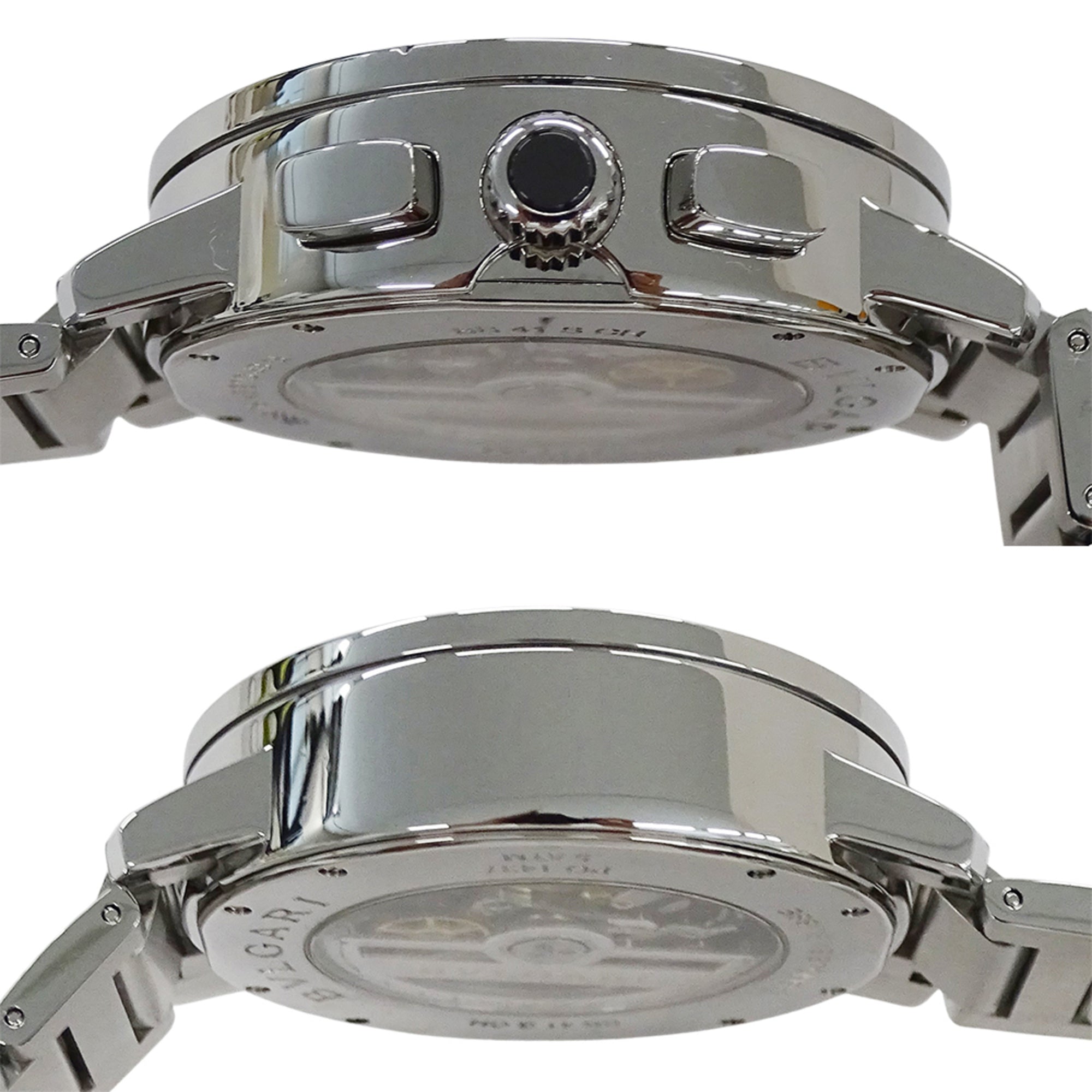 Bulgari BVLGARI Men's Watch, Brand: Chronograph Automatic AT Stainless Steel SS BB41SCH Silver Black — Good