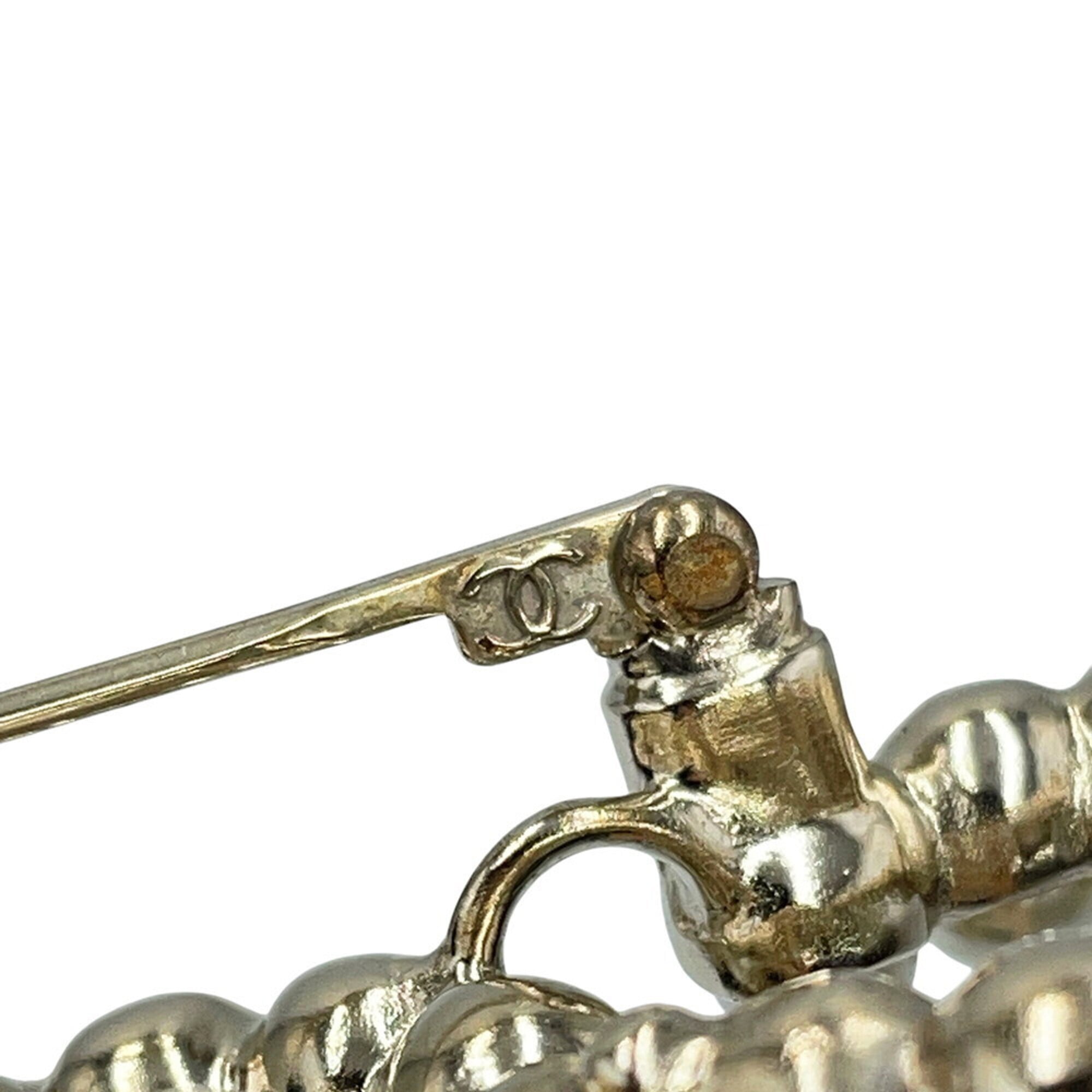Chanel Brooch, Coco Mark, Metal, Faux Pearl Rhinestones, C21C CHANEL Brooch BROACH — Like New