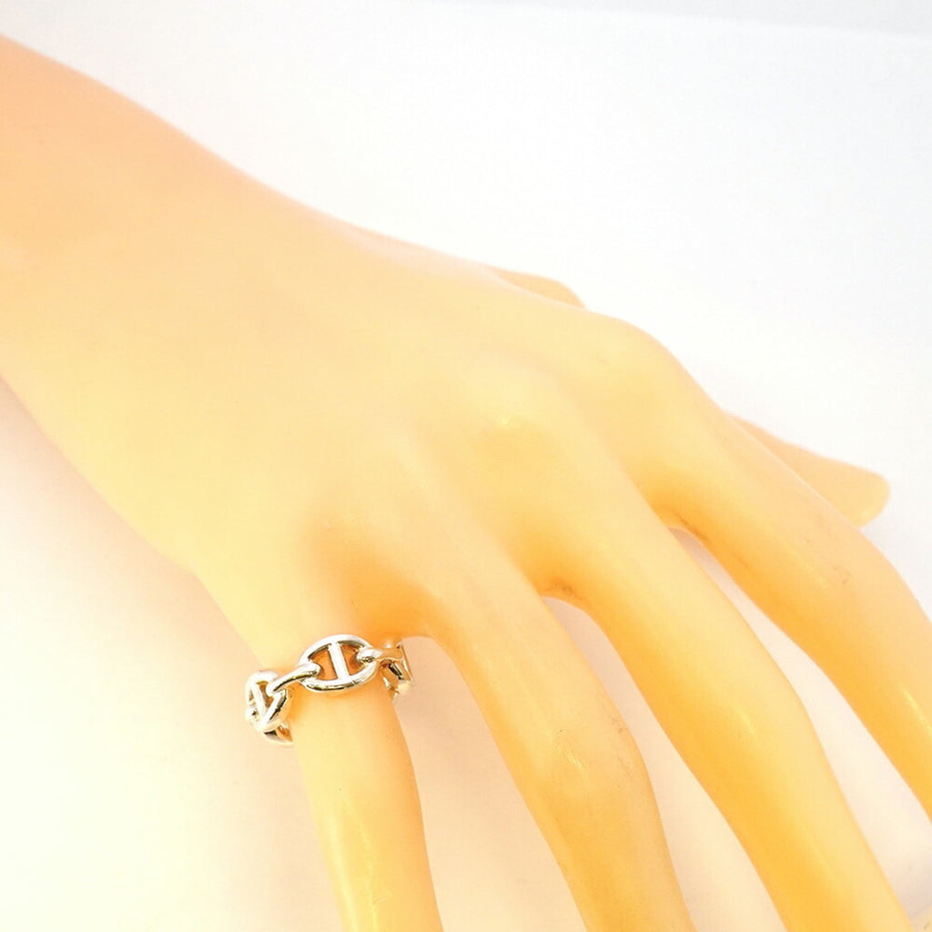 Hermes Ancienne Chaine d'Ancre Ring, Silver 925, #48, Women's