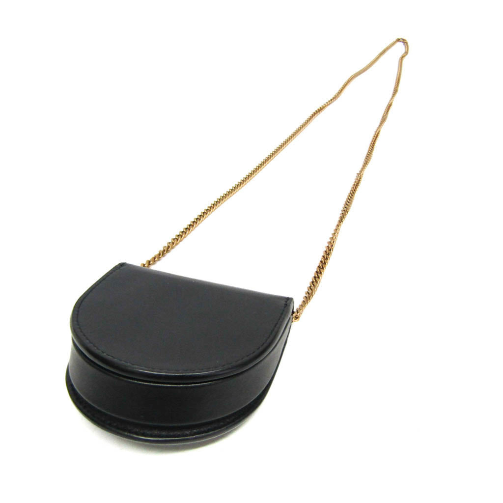 Saint Laurent Cassandra Logo Chain Shoulder Coin Purse Women's Leather Coin Purse/coin Case Black