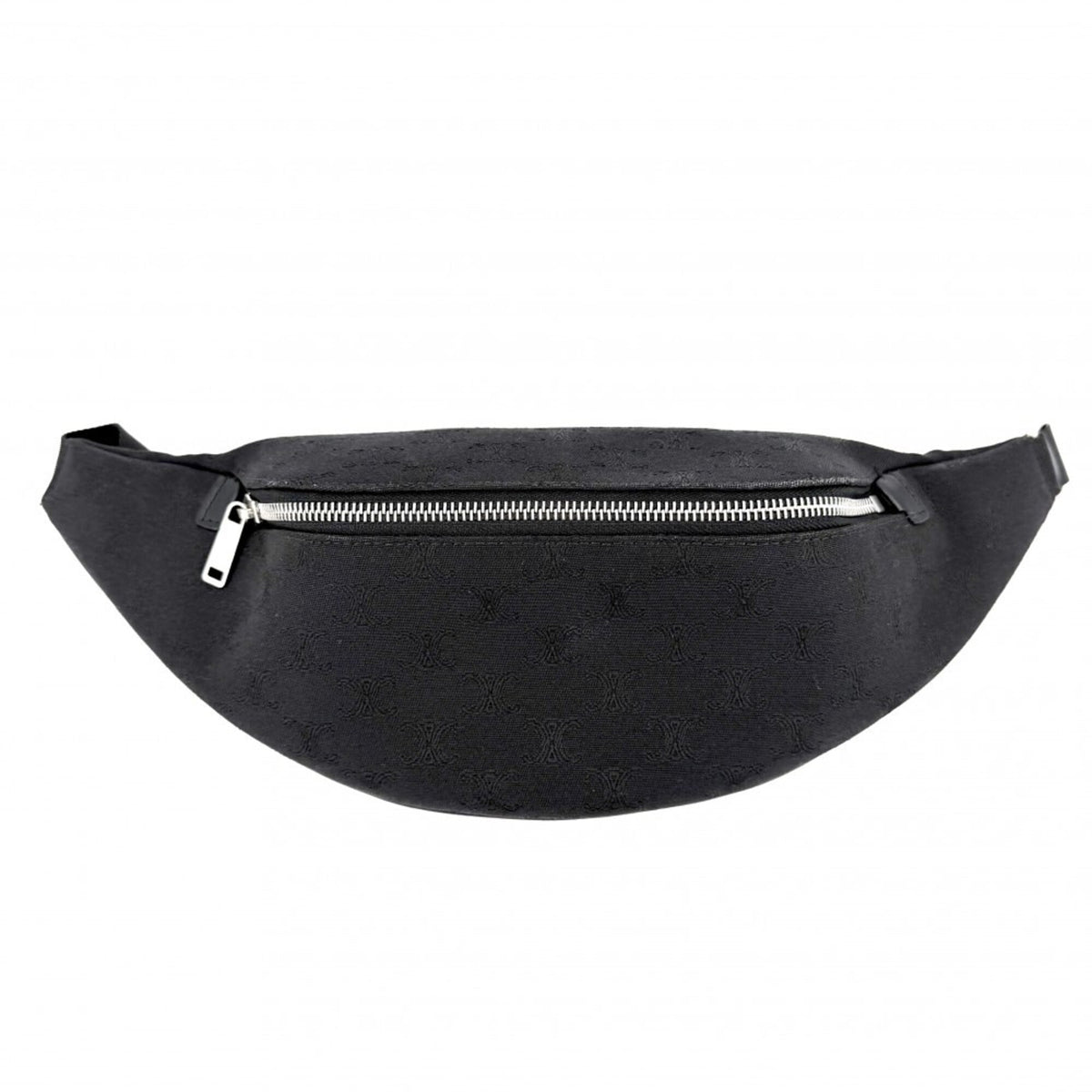 Celine Triomphe Belt Bag/Waist Bag for Men, Black Canvas, Silver Hardware — Like New
