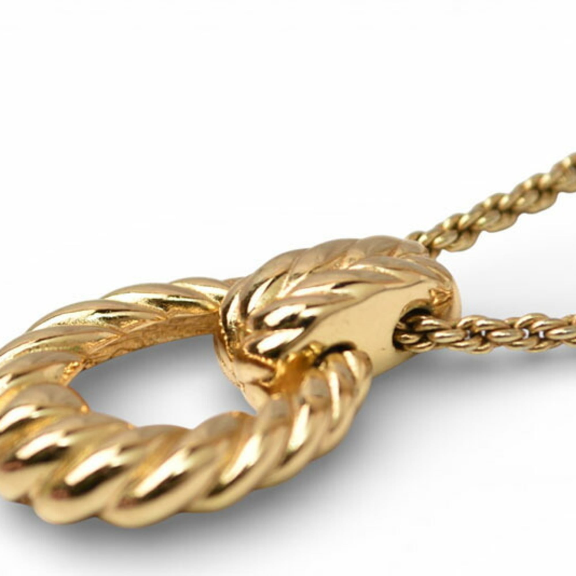 Christian Dior Twist Oval Gold Necklace Pendant