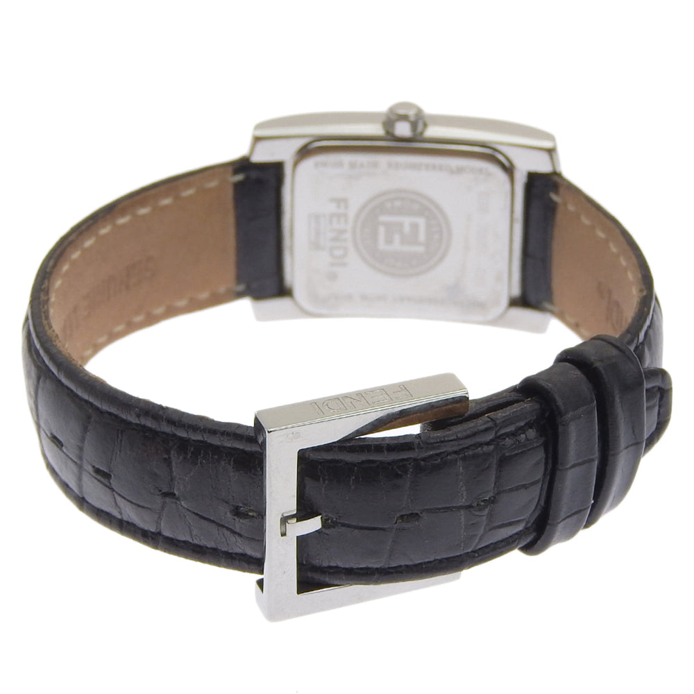 Fendi Olologi 7000L Stainless Steel x Leather Quartz Analog Watch with White Dial - Women's — Very Good
