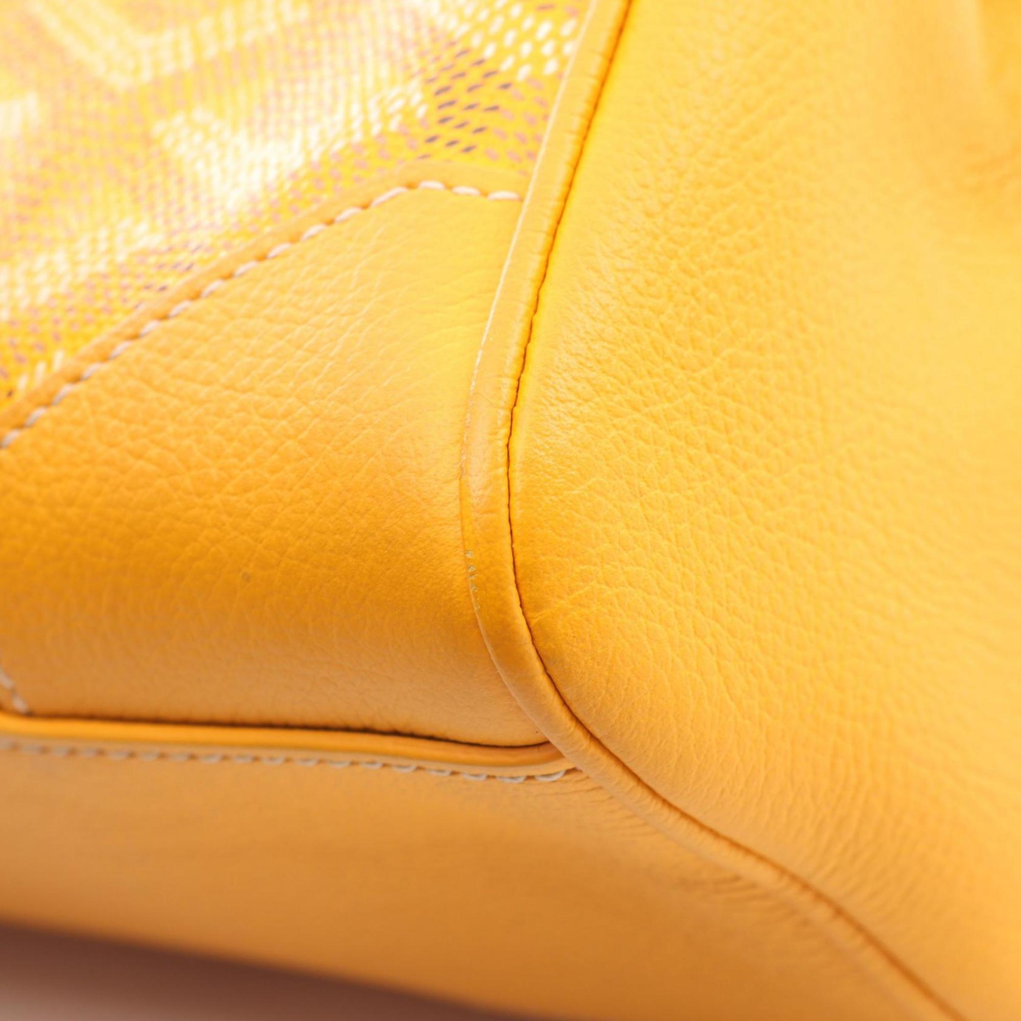 Goyard Saigon Mini Handbag, Coated Canvas and Leather, Women's, Yellow Multicolor, SAIGONMINTY08CL08P