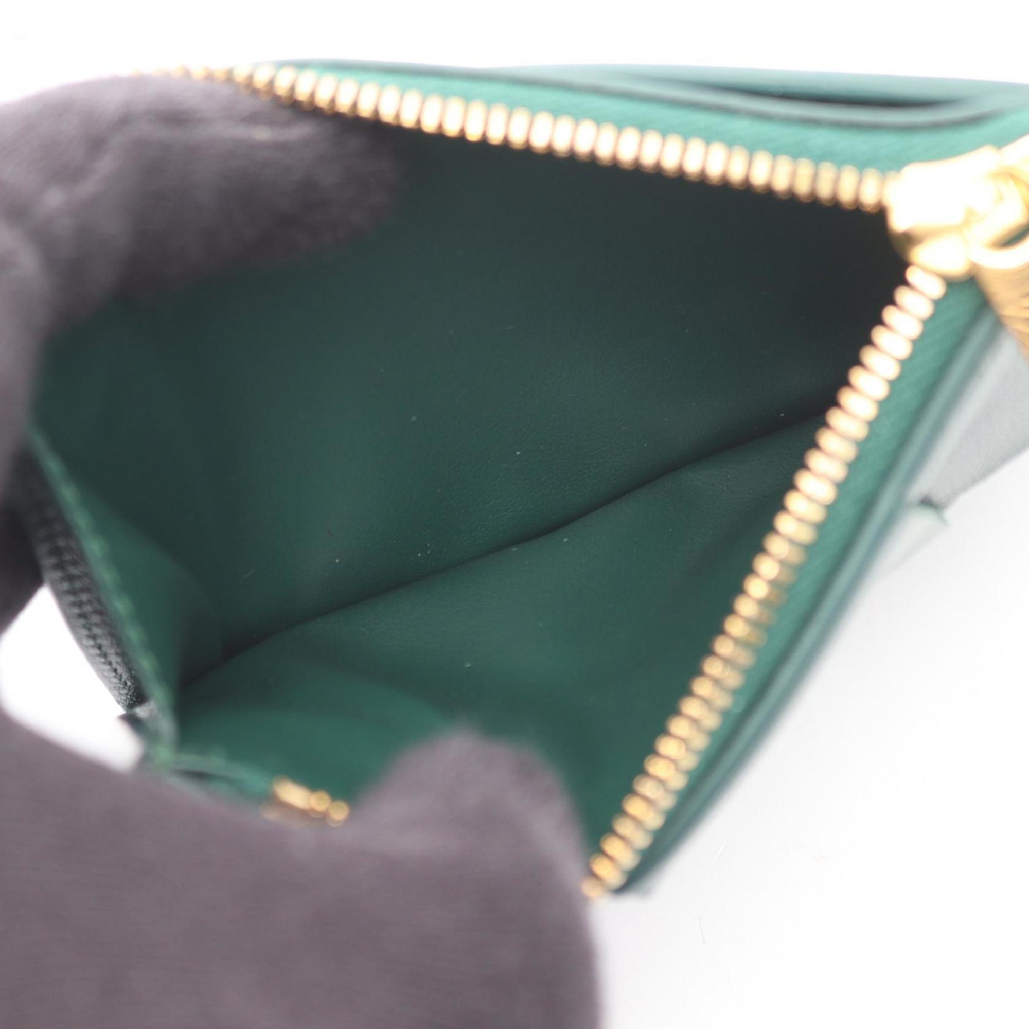 Bottega Veneta Cassette Zipper Wallet with Coin Purse, Leather, Women's, Green, 765460VCQC43049