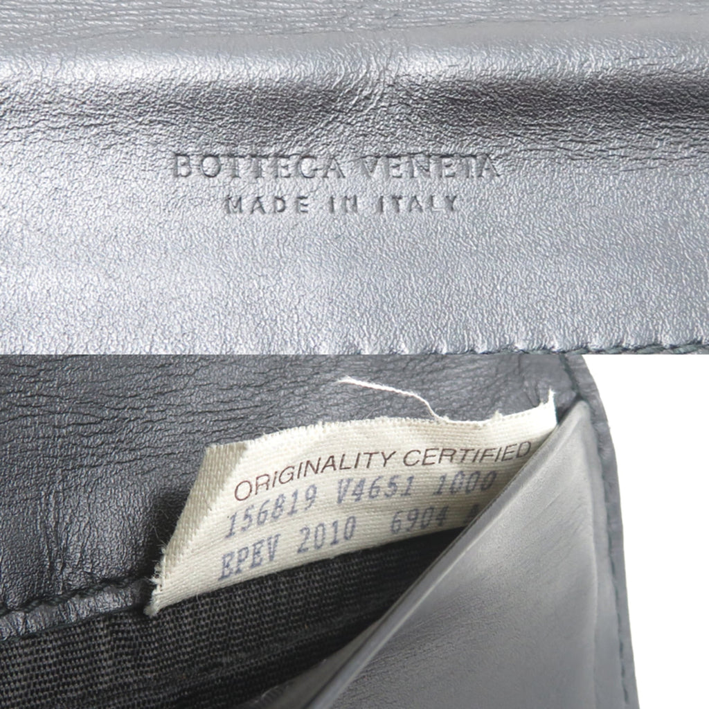 Bottega Veneta Intrecciato Bifold Men's Long Wallet 156819 Leather Black