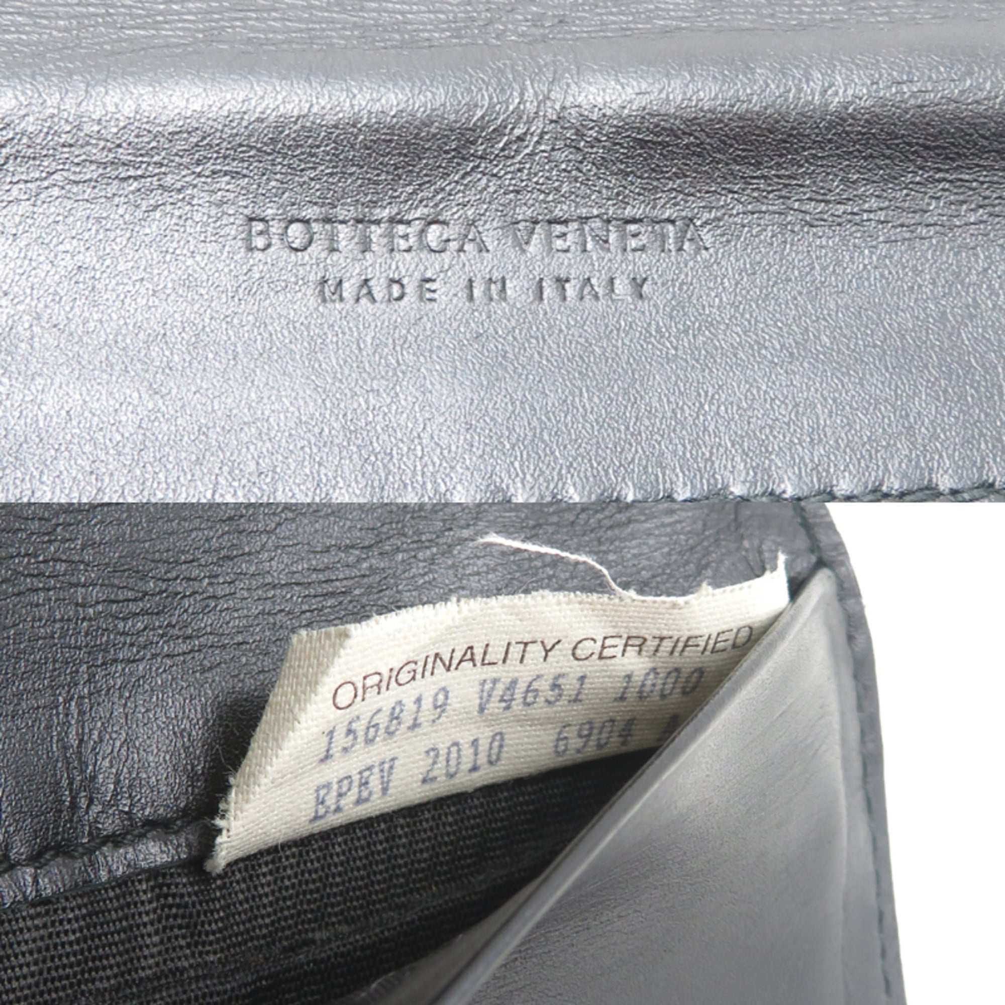 Bottega Veneta Intrecciato Bifold Men's Long Wallet 156819 Leather Black