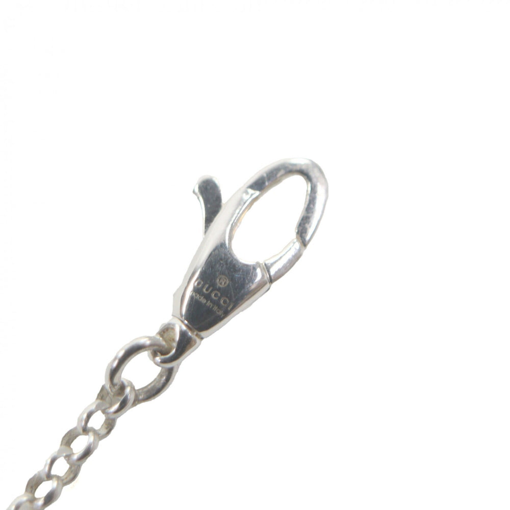 GUCCI 627757 AG925 Double G Key Chain Necklace, Silver, with Box and Dust Bag, Made in Italy, Total Weight 6.6g, Women's — Like New